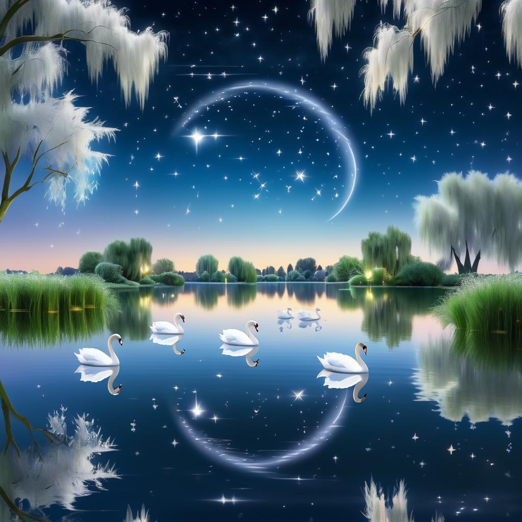 Cinematic Serenity at a Starry Lake