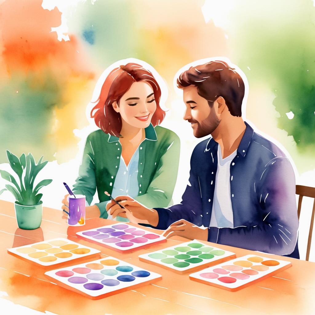 Watercolor Siblings for Intimacy Card Game