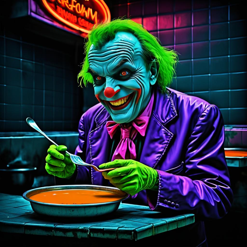 Demented Joker Queuing for Soup