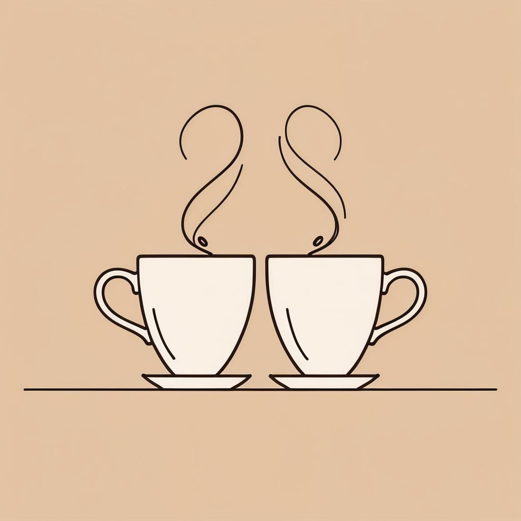 Elegant Minimalist Coffee Cups Art