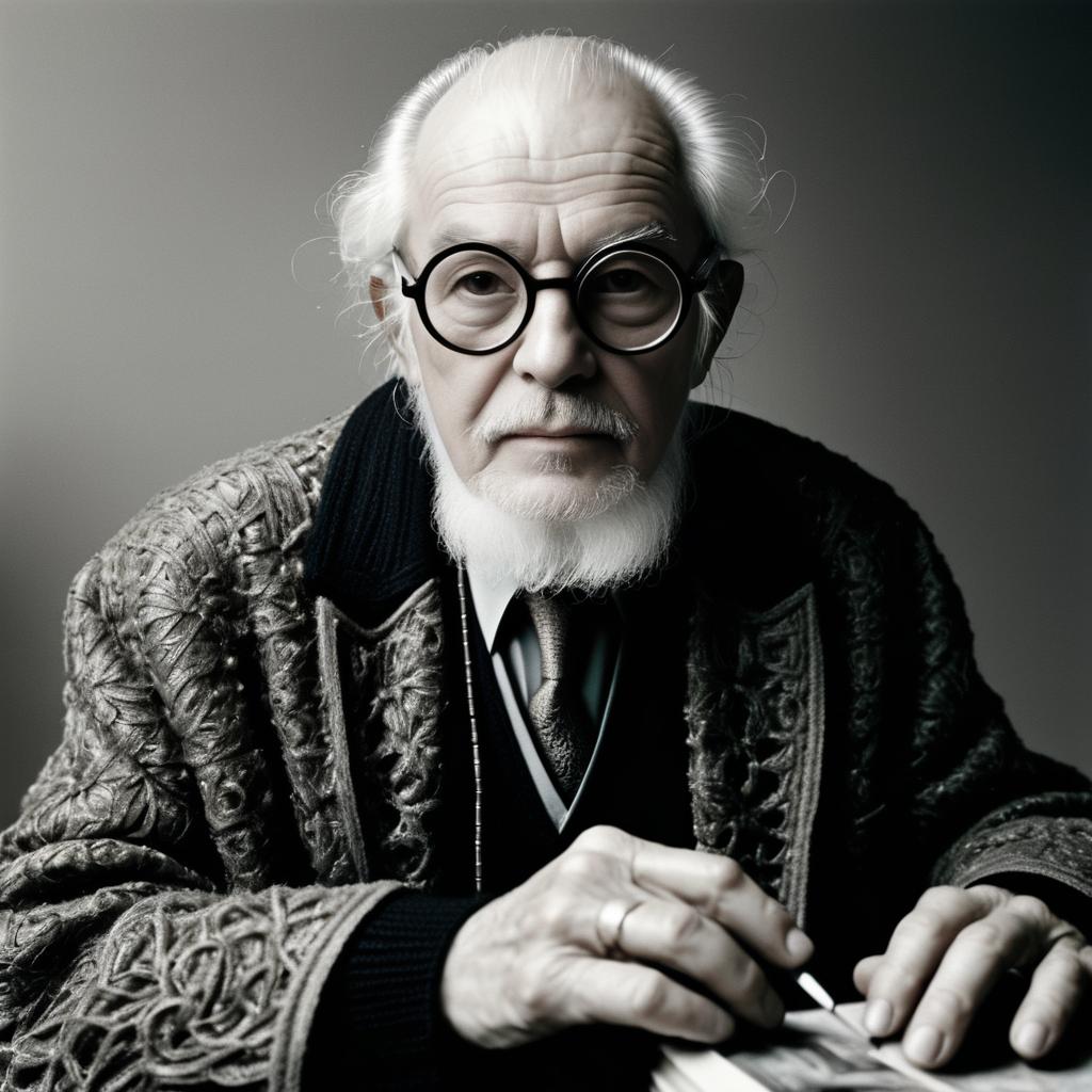 Elderly Philosopher in Analog Portrait