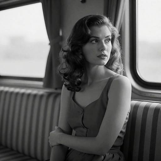 Vintage Train Portrait in Black and White