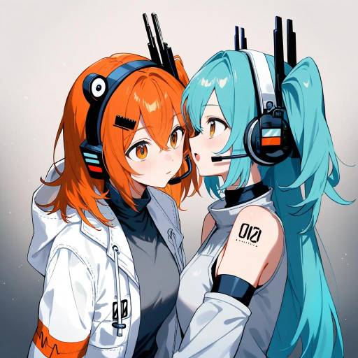 Futuristic Android with Orange Hair