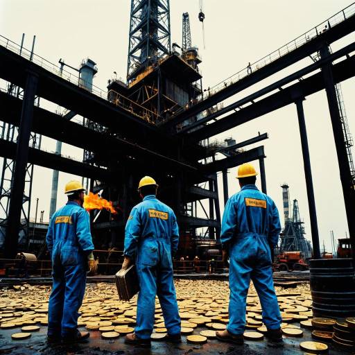Oil Rig Workers in Industrial Setting