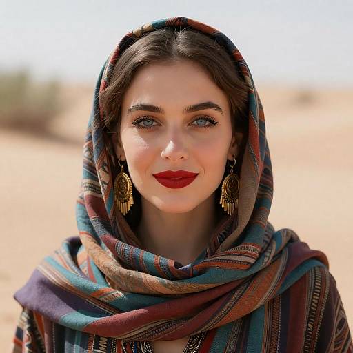 Portrait of a Woman in Desert Landscape