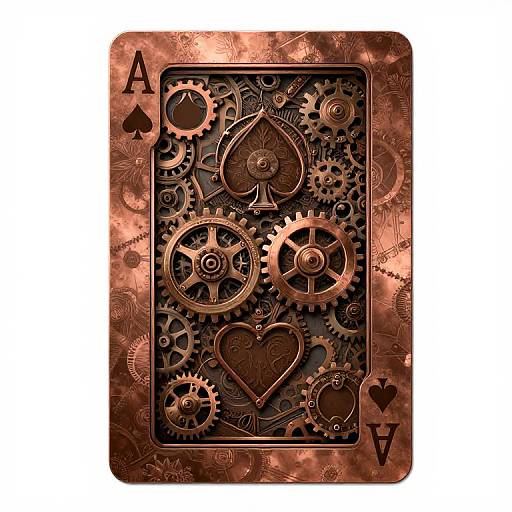 Steampunk Playing Card Template Design