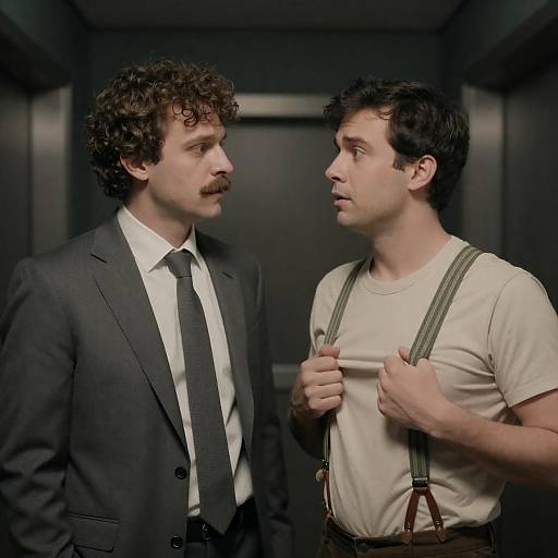 Surprised Encounters in Dim Hallway