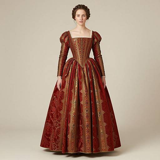 Venetian Renaissance Woman in Red Dress