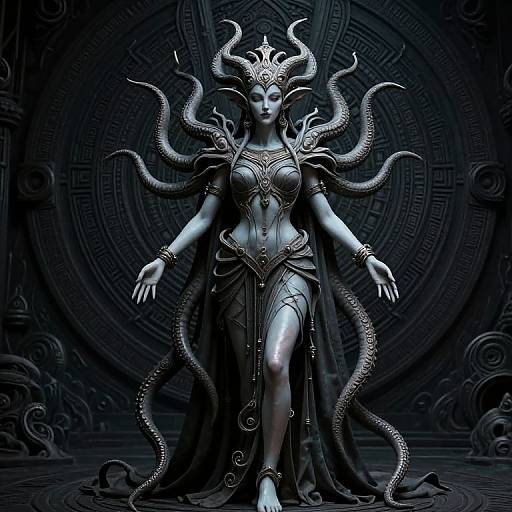 Alien Goddess in Dark Mystical Realm