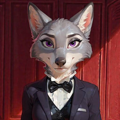 Expressive Female Wolf in Gothic Attire
