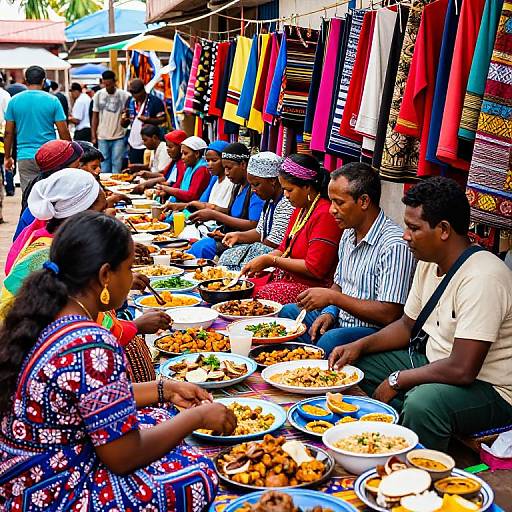 Vibrant Multicultural Marketplace Scene