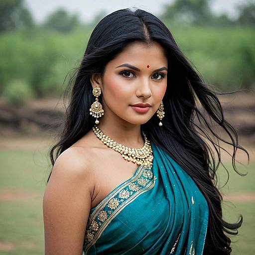 Elegant Indo Western Saree Outdoor Fashion