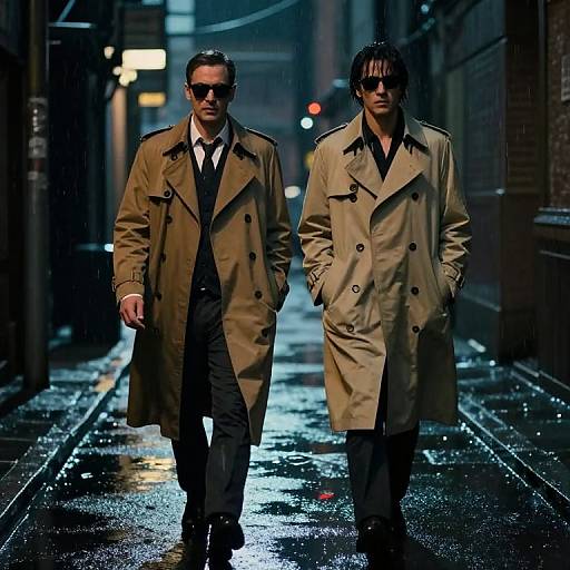 Dystopian Nightwalk in Rainy Alley