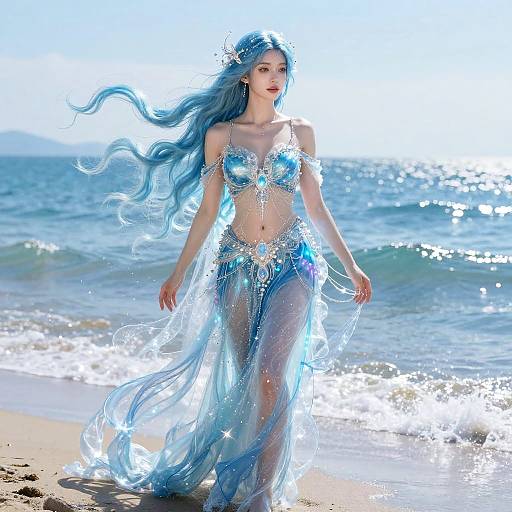 Graceful Water Goddess by Ocean