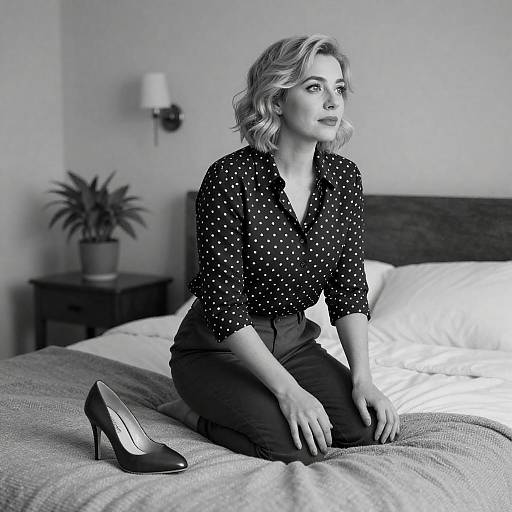 Elegant Black and White Bedroom Scene