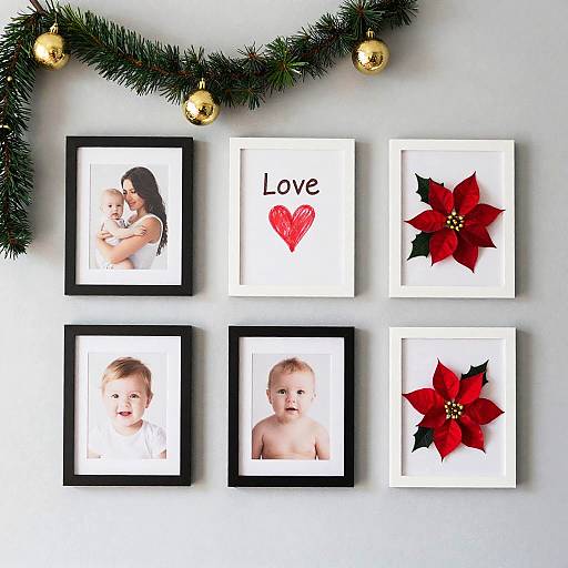 Framed Family Memories with Holiday Decor