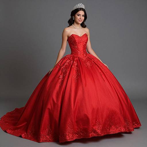 Elegant Red Sweetheart Ball Gown