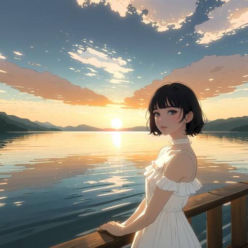 Serene Sunset Beauty by the Lake