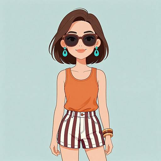 Smiling Woman in Stylish Casual Outfit