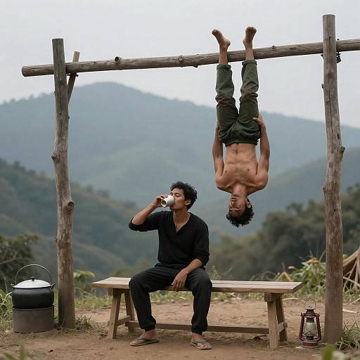 Rural Scene with Men and Nature