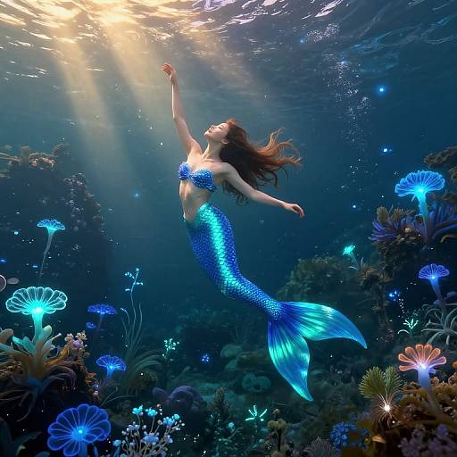 Ethereal Mermaid Princess Underwater