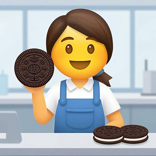 Woman Worker Emoji at Oreo Factory