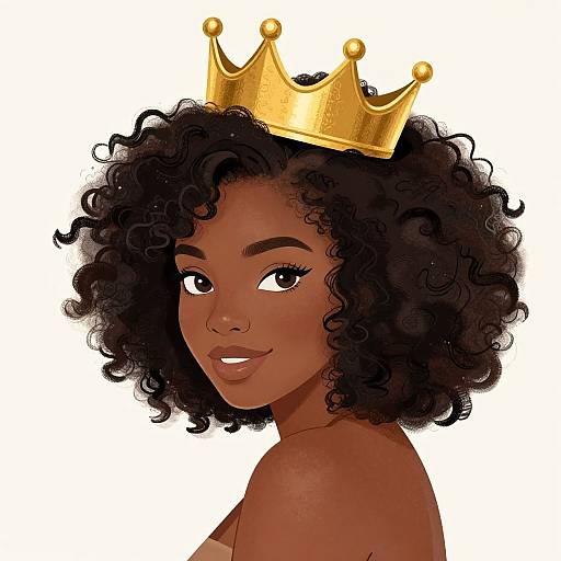 Regal African-American Woman Illustration