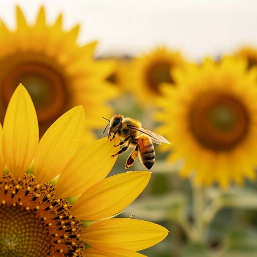 Ultra-detailed Honeybee on Sunflower