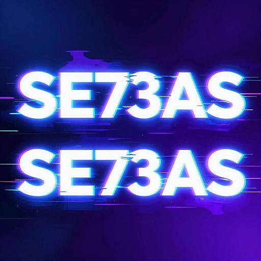 Abstract Neon Glitch Text Art