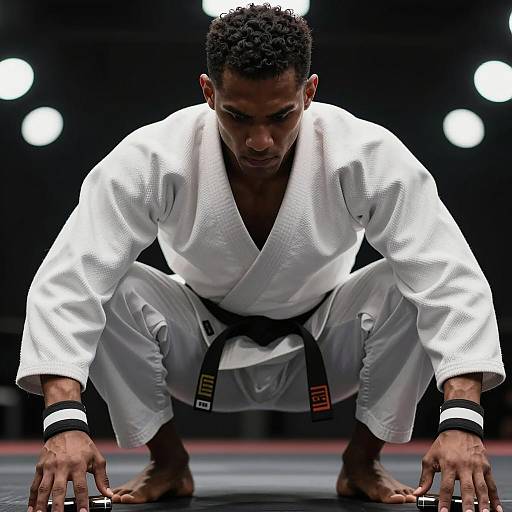 Focused Martial Artist in Dynamic Composition