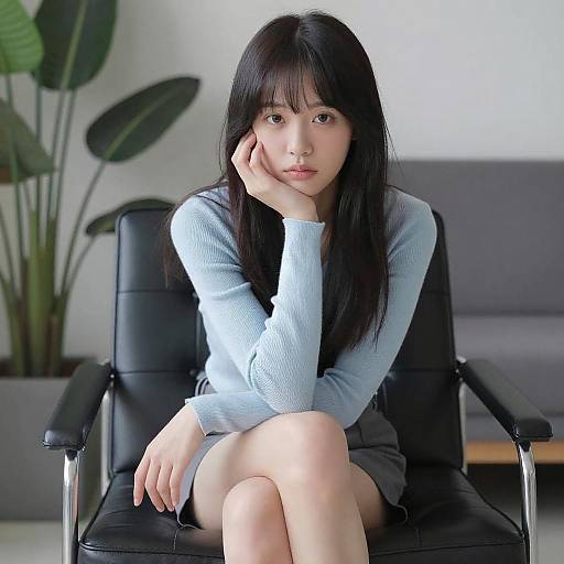 Thoughtful Woman Sitting in Chair