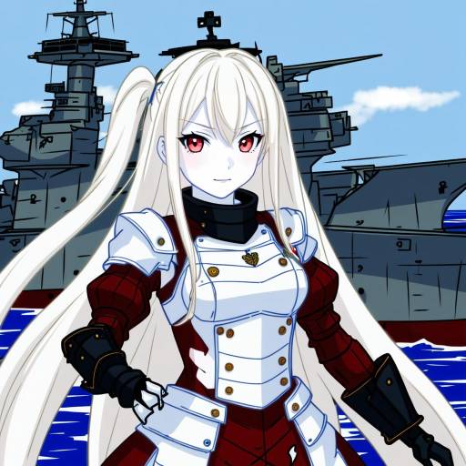 Illustration of Aircraft carrier princess, kantai collection in the style of Pochimaru (marumaru wanwan)