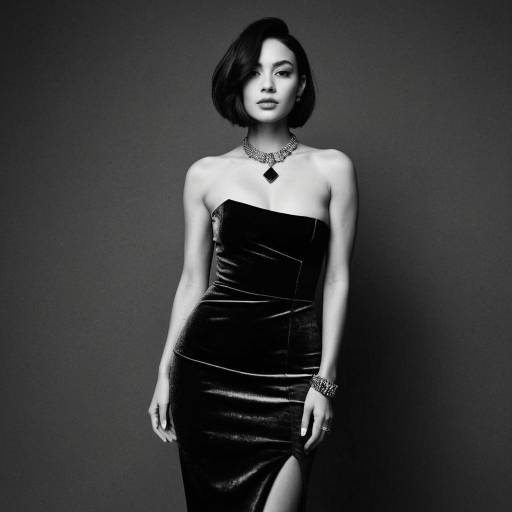 Elegant woman in velvet bodycon dress with statement jewelry