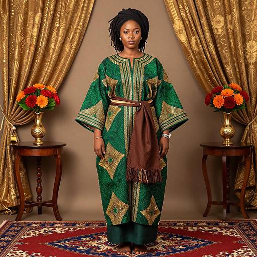 Regal African Woman in Traditional Attire