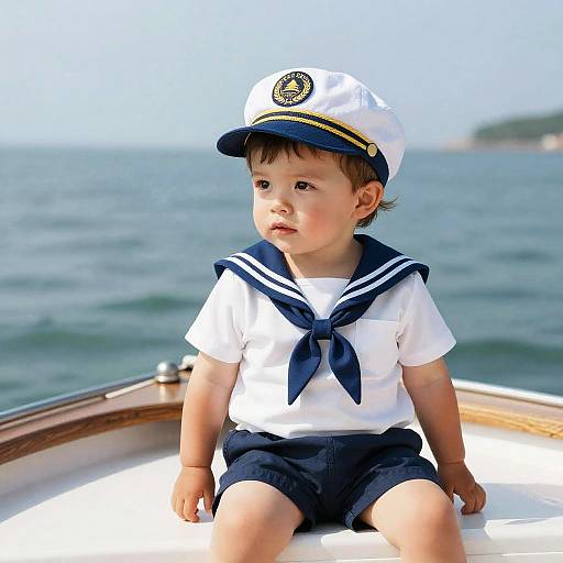 Toddler Sailor on Boat