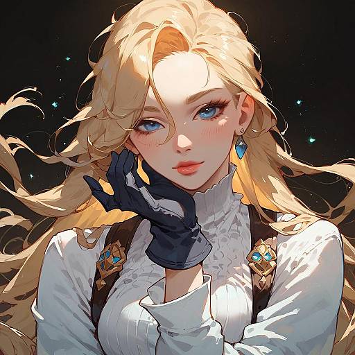 Blue-Eyed Solo Upper-Body Portrait on Black