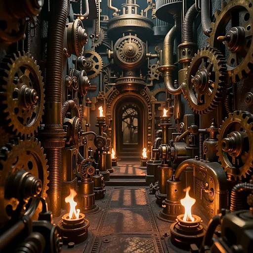 Steampunk Maze of Machinery and Nature