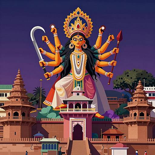 Psychedelic Varanasi with Goddess Kali