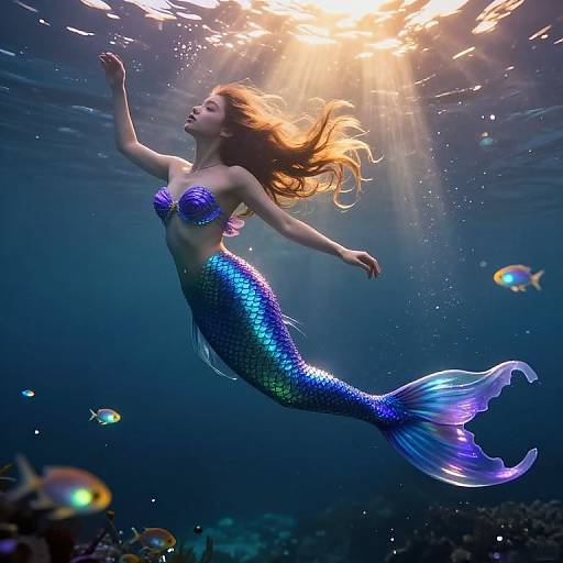 Ethereal Underwater Mermaid Scene