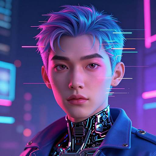 Futuristic Neon Cyberpunk Avatar