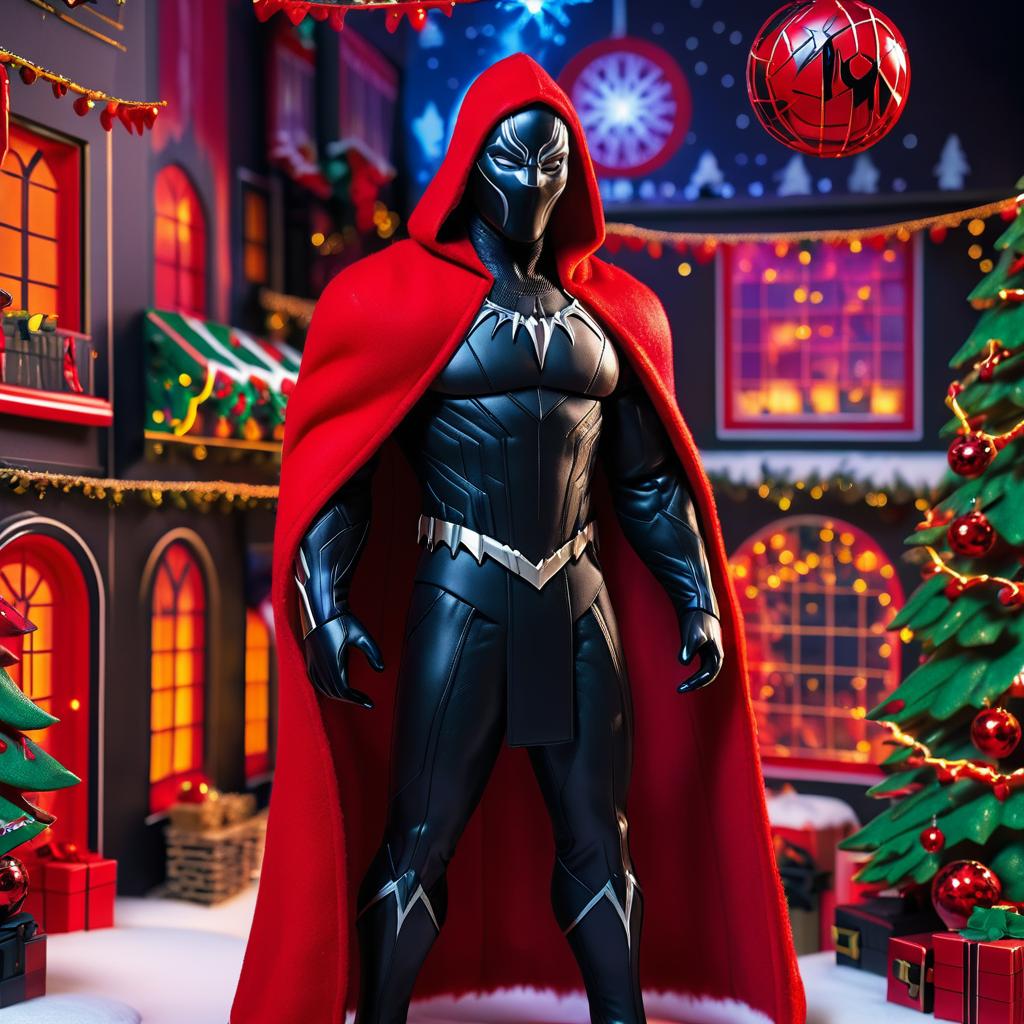 Black Panther as Grim Reaper in Holiday Workshop