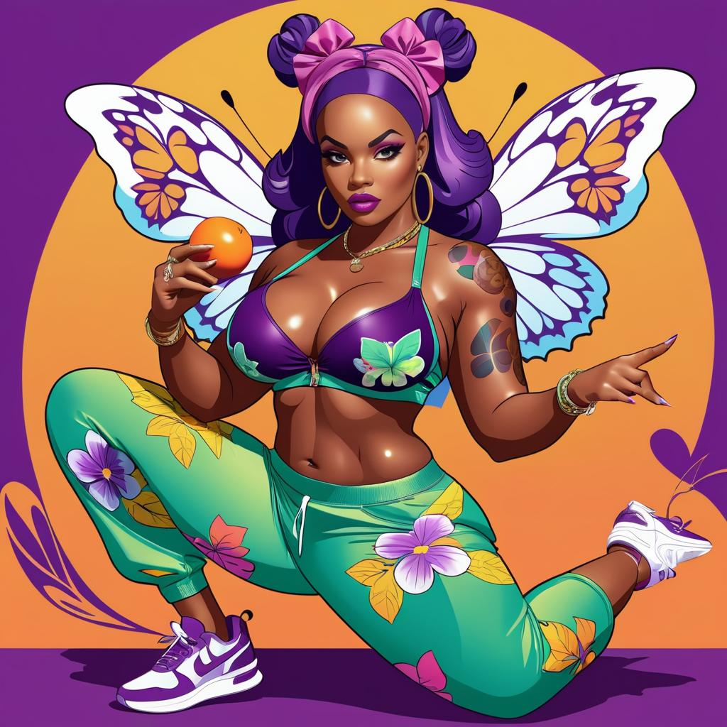 Fierce Hip-Hop Butterfly Character Design