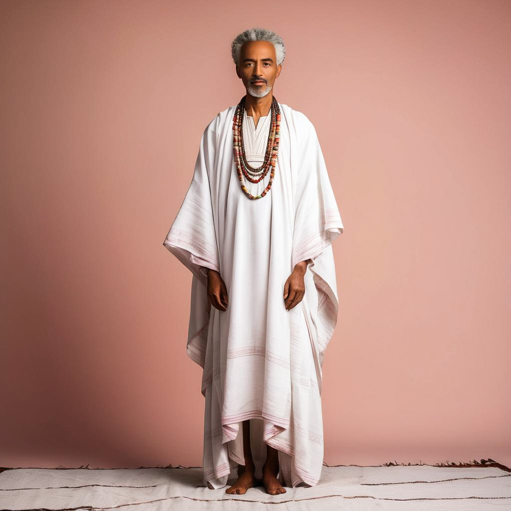 Serene Ethiopian Elder in Traditional Attire