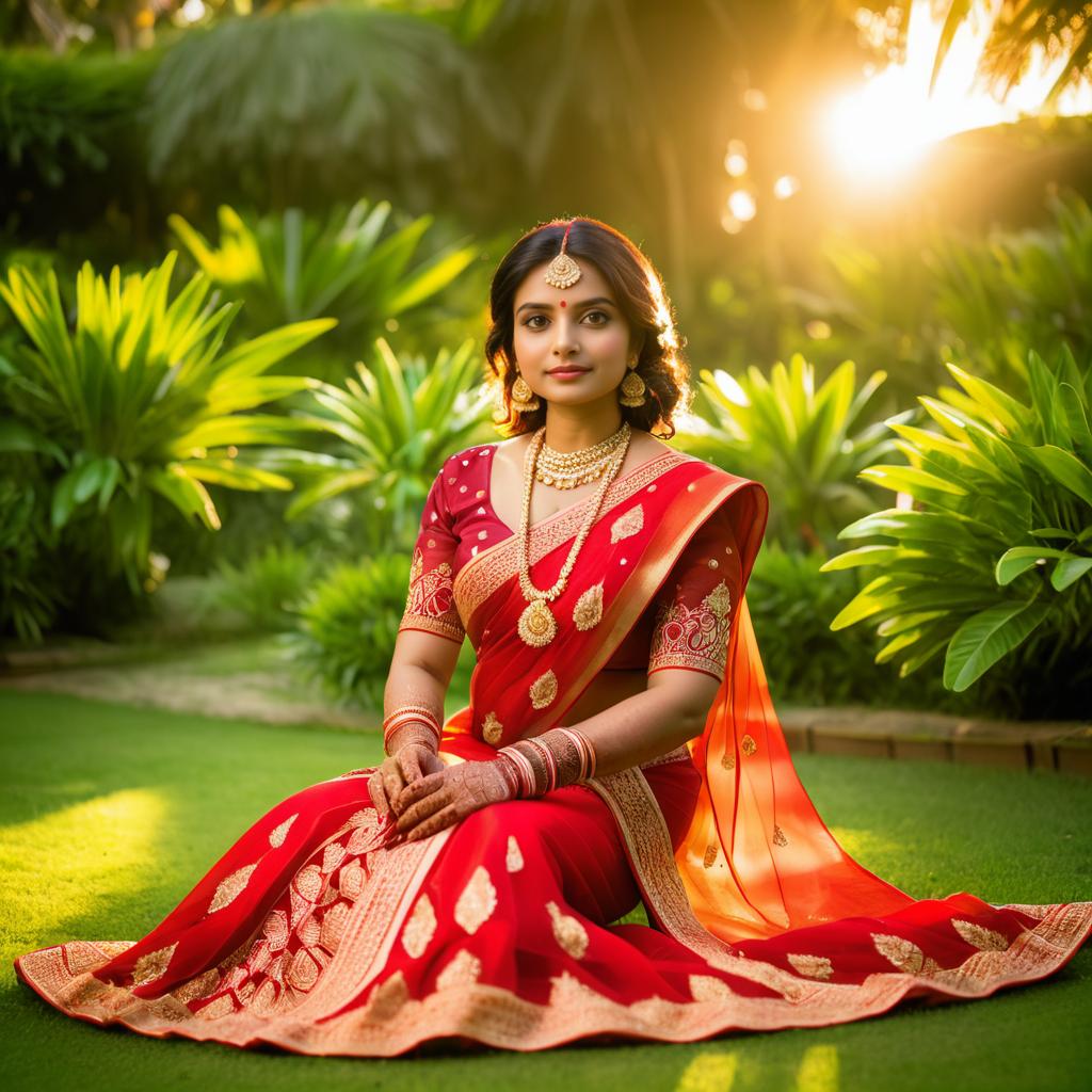 Vibrant Indian Beauty in Traditional Saree