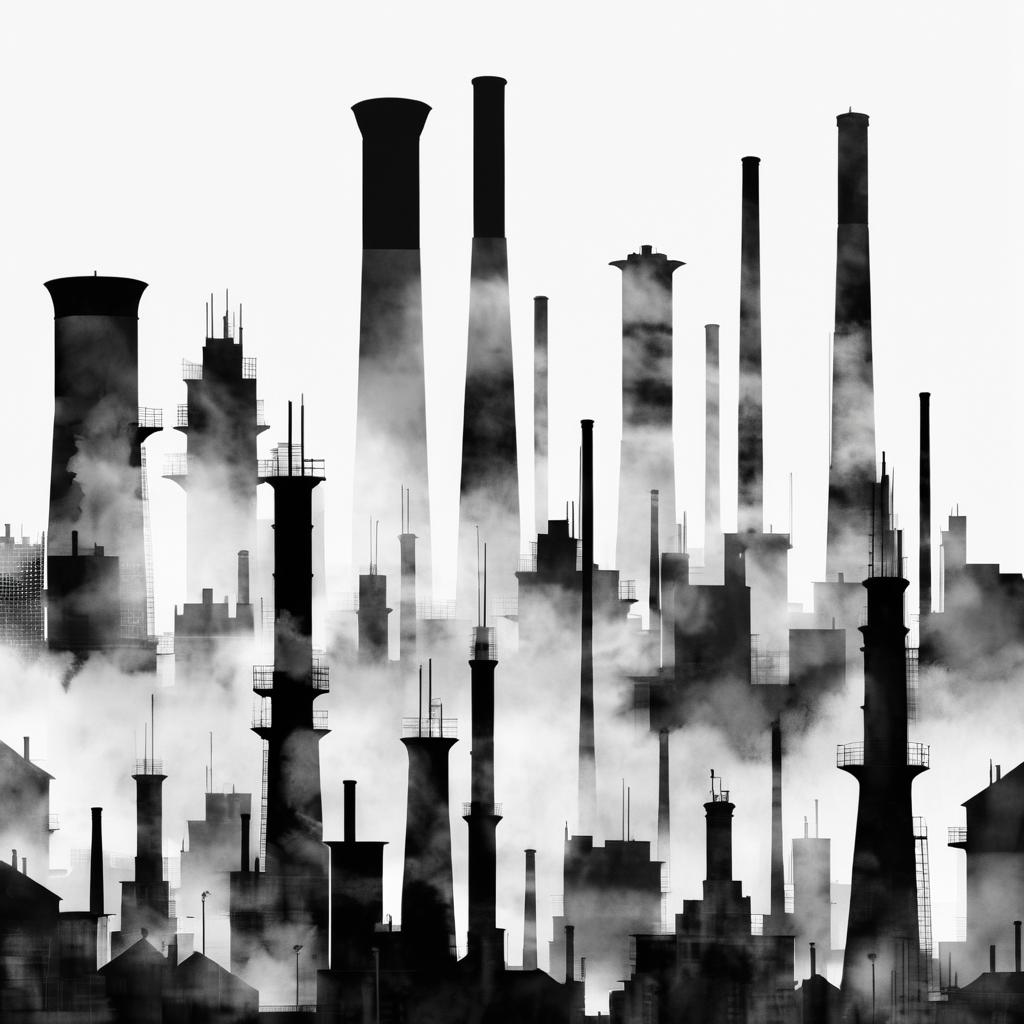 Minimalist Industrial Cityscape Collage