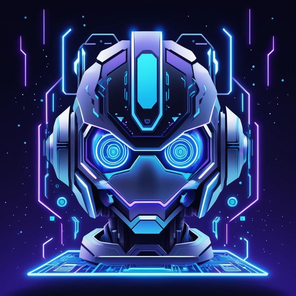 Futuristic Robot Twitch Icon Design