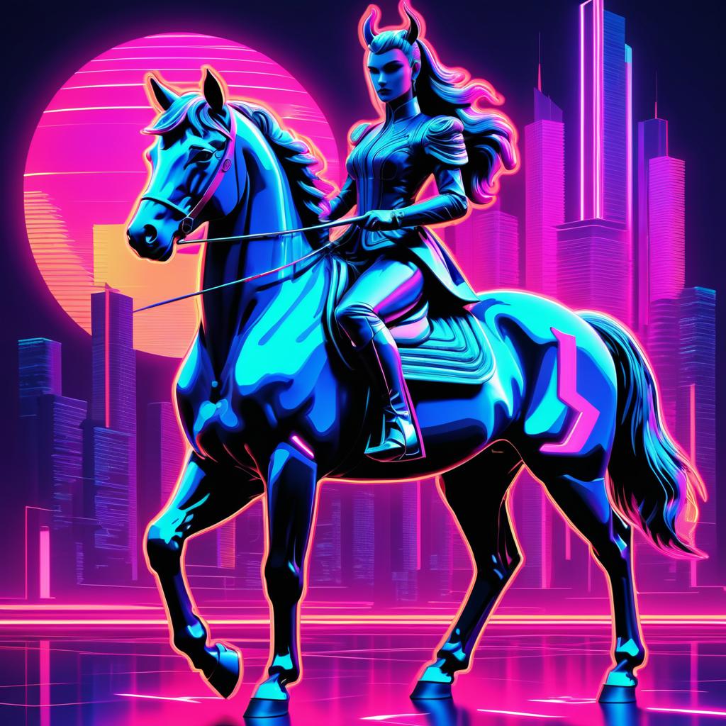 Noble Centaur in Cyberpunk Paradise