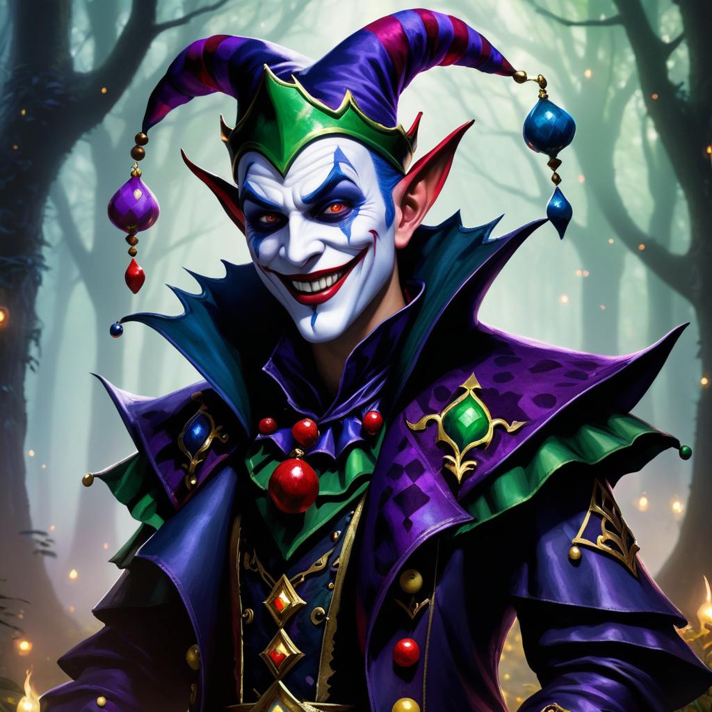 Sinister Jester in Enchanted Forest