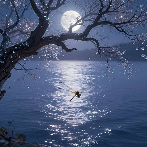 Dreamlike Moonlit Surreal Landscape
