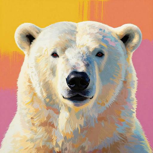 Andy Warhol Style Polar Bear Art